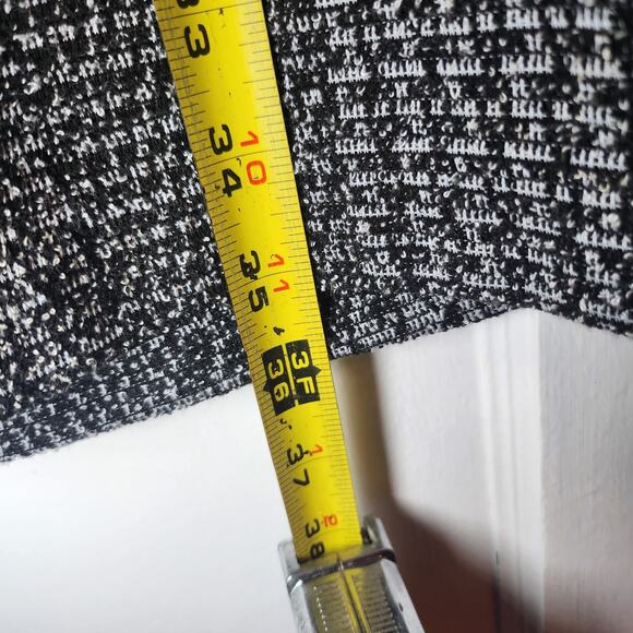 Calvin Klein Womens‎ Bell Sleeve Dress Size 12 Black White Houndstooth Plaid - Picture 8 of 8